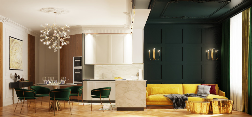 Дизайн Квартиры в современном стиле с британскими колониальными нотками.