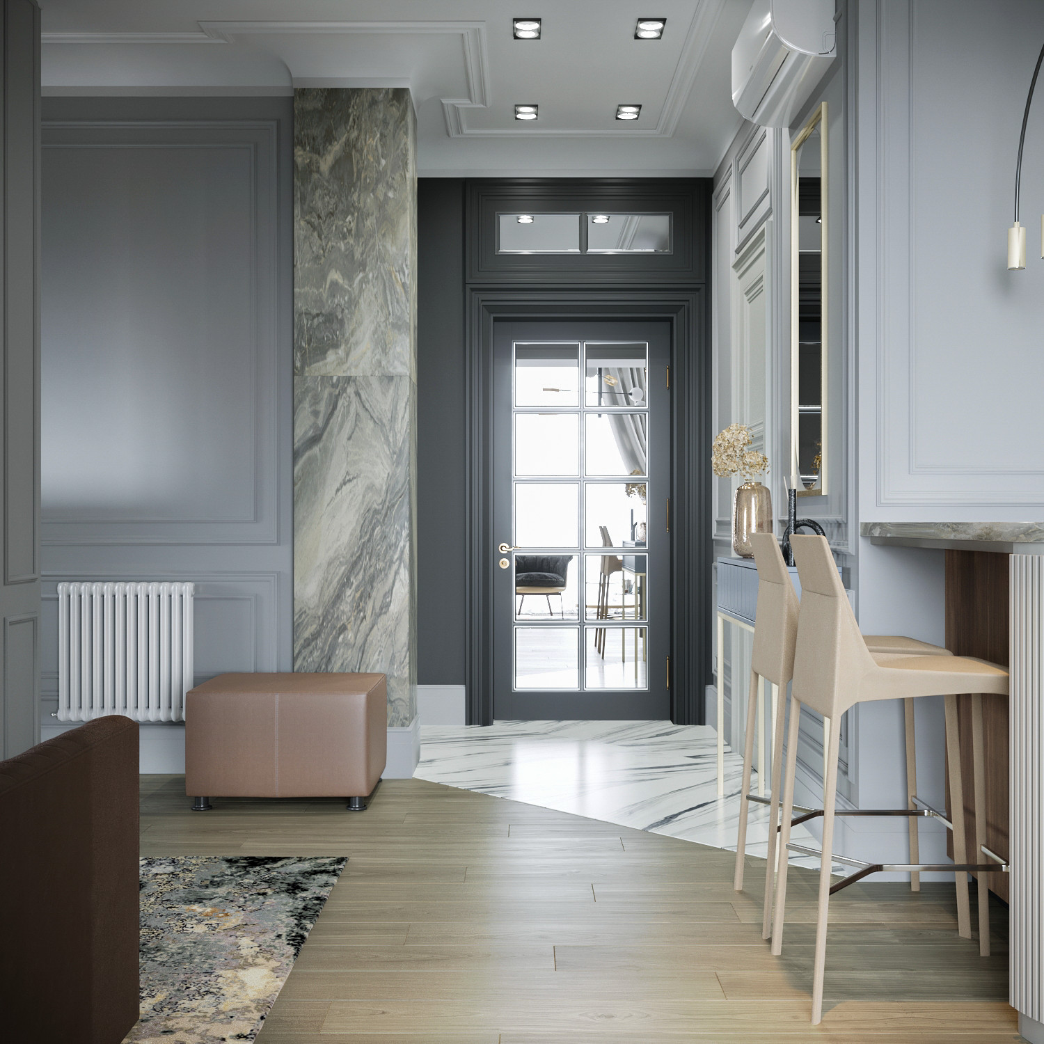 Кухня-гостиная для проекта СТАТУС, ЖК HOME SWEET HOME