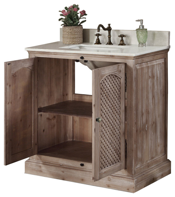 Rustic Style 31 Inch Bathroom Vanity Traditional Bathroom Vanities And Sink Consoles By Infurniture Inc