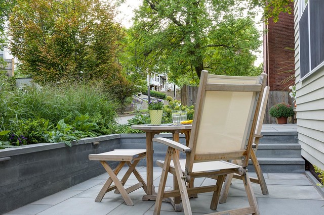 Brookline Modern Front Yard traditional-courtyard