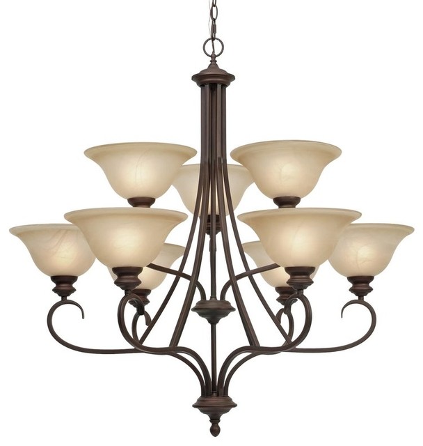 RBZ 9 9 Light Two Tier Up Light ChandelierLancaster Collection