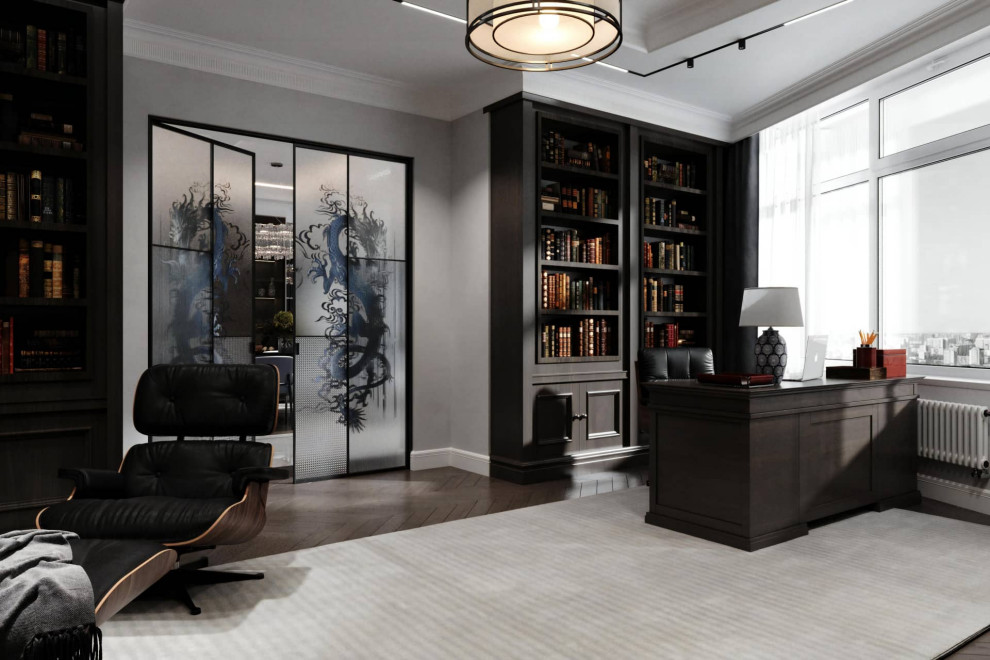 Photo of a transitional home office in Moscow.