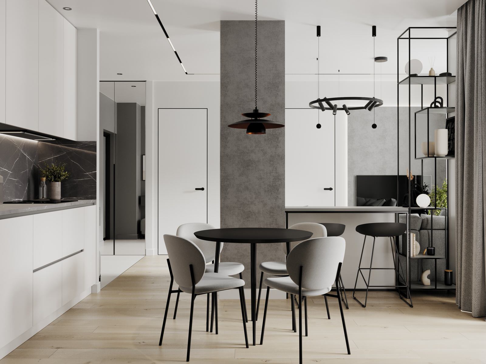 Квартира в серых оттерках. Современный стиль