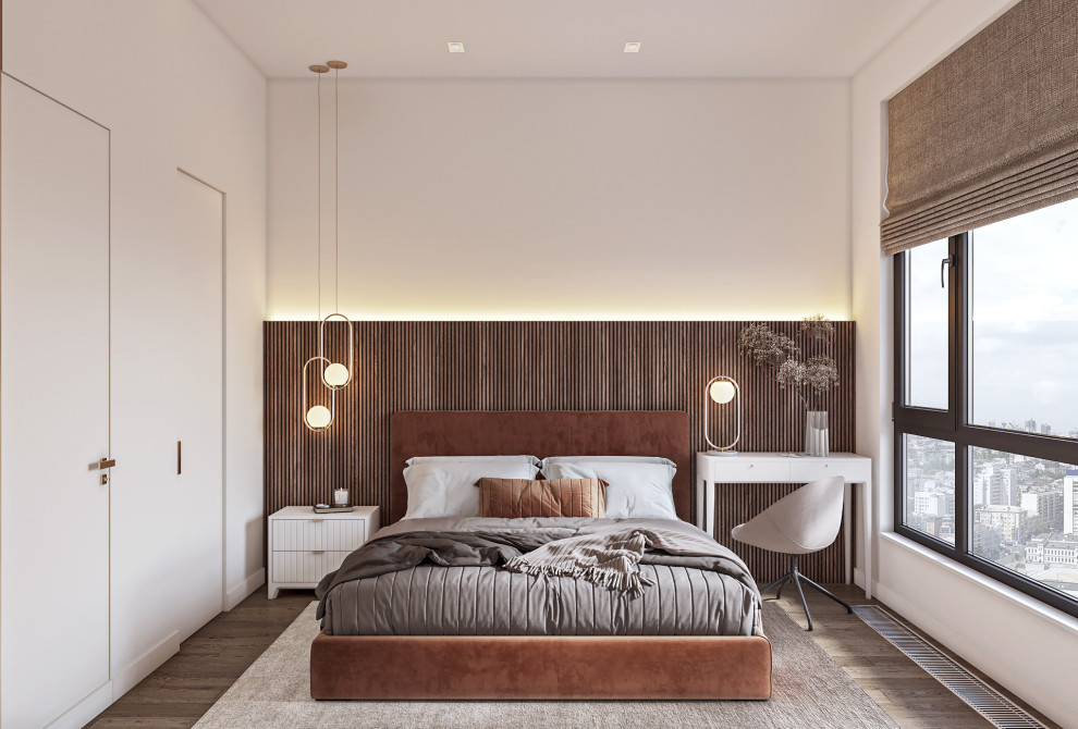 Спальня с гардеробной 12+5м2.  ЖК Мейнстрит