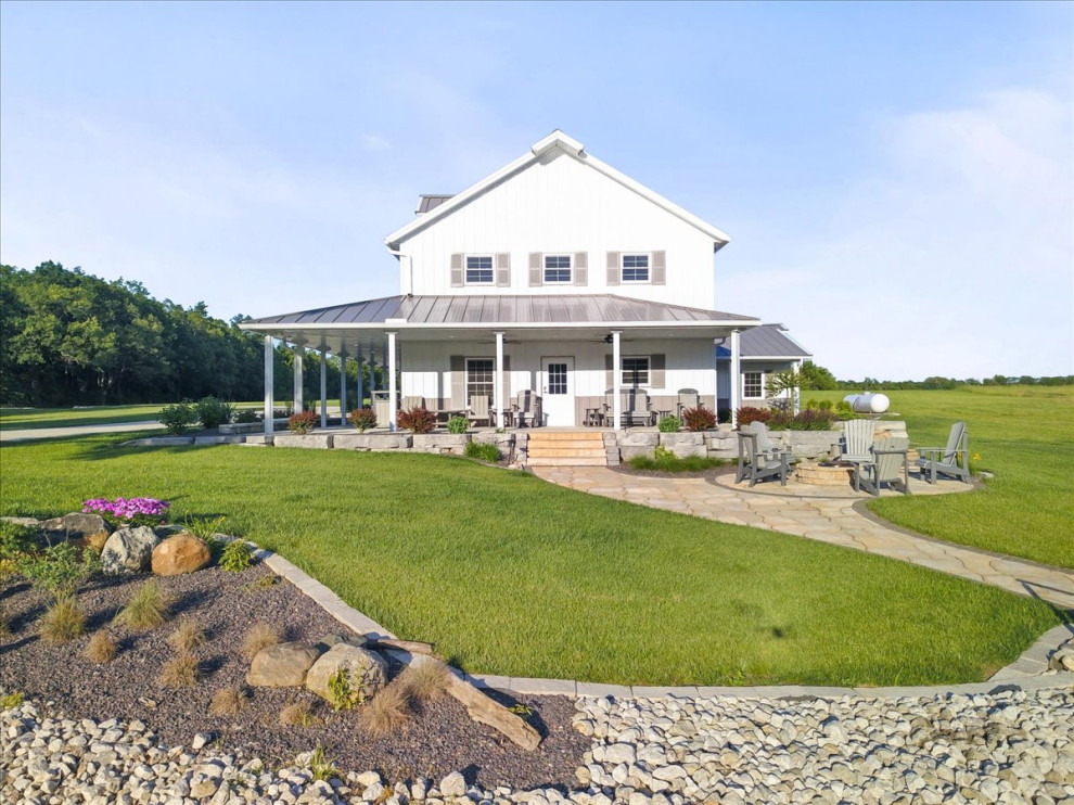 Barndominium Rustic Landscape Chicago by Bellas Landscaping Houzz