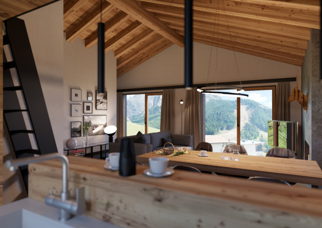 Chalet H vardagsrum