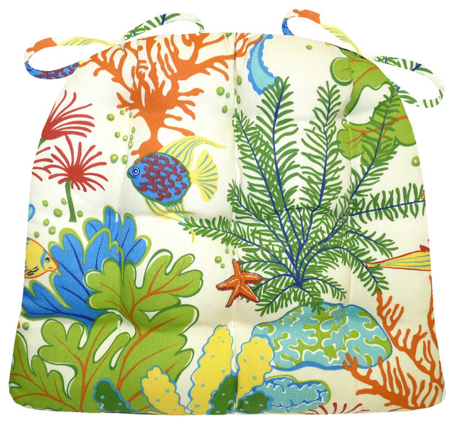 Splish Splash Indoor Outdoor Chair Cushion Small Same Fabric Both Sides