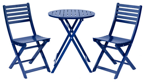 Round 3 Piece Bistro Set, Navy
