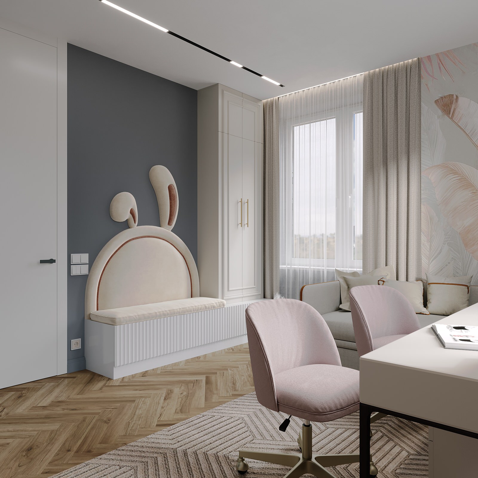 Детская комната в стиле неоклассика ЖК "Родной город"