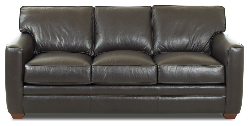 Bel-Air Leather Queen Sleeper Sofa, Black, Gel Memory Foam