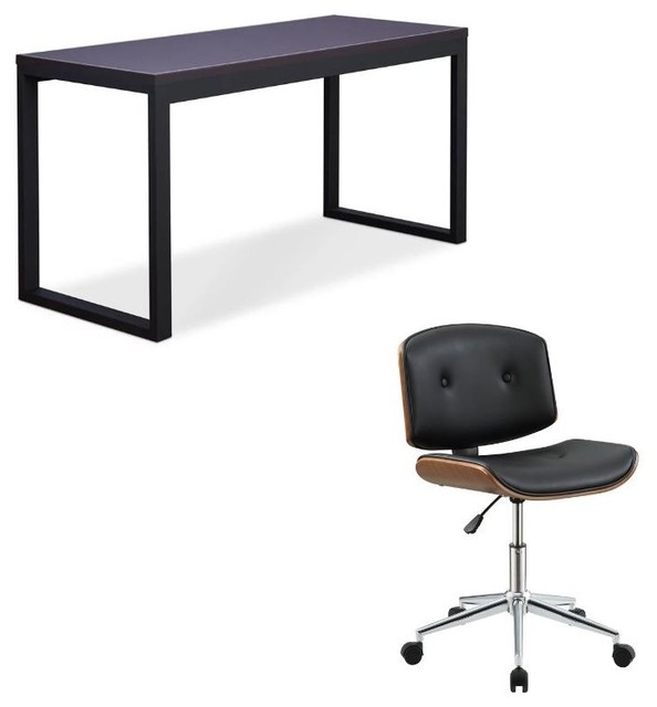 Modern 2 Piece Office Desk And Chair Set