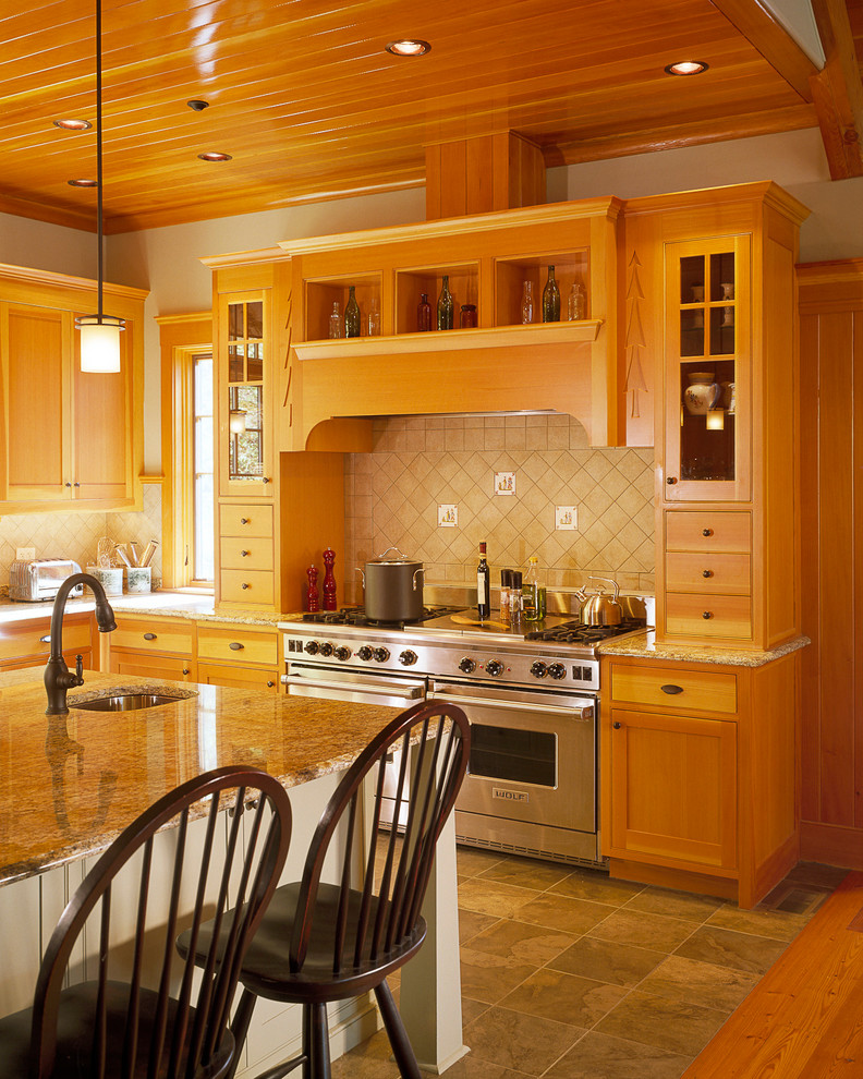 Custom Home Southern Maine Adirondack Style Lake House Traditional Kitchen Portland