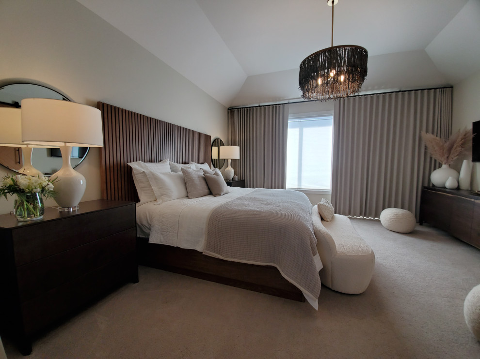 Design ideas for a modern bedroom in Calgary.