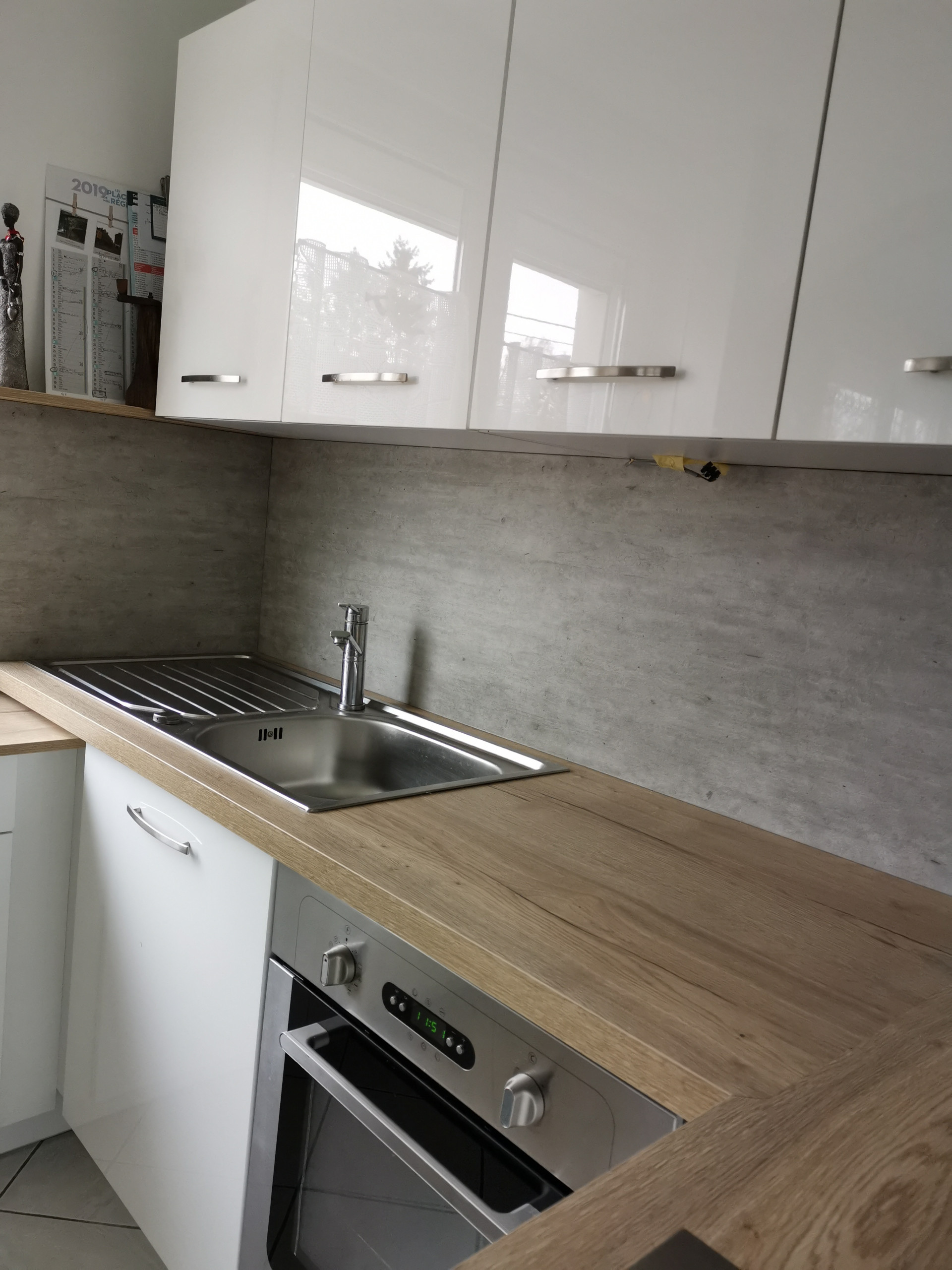Cuisine blanche et bois N°1