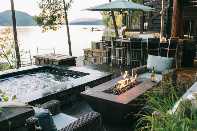 Lakeside Entertaining rustic-patio