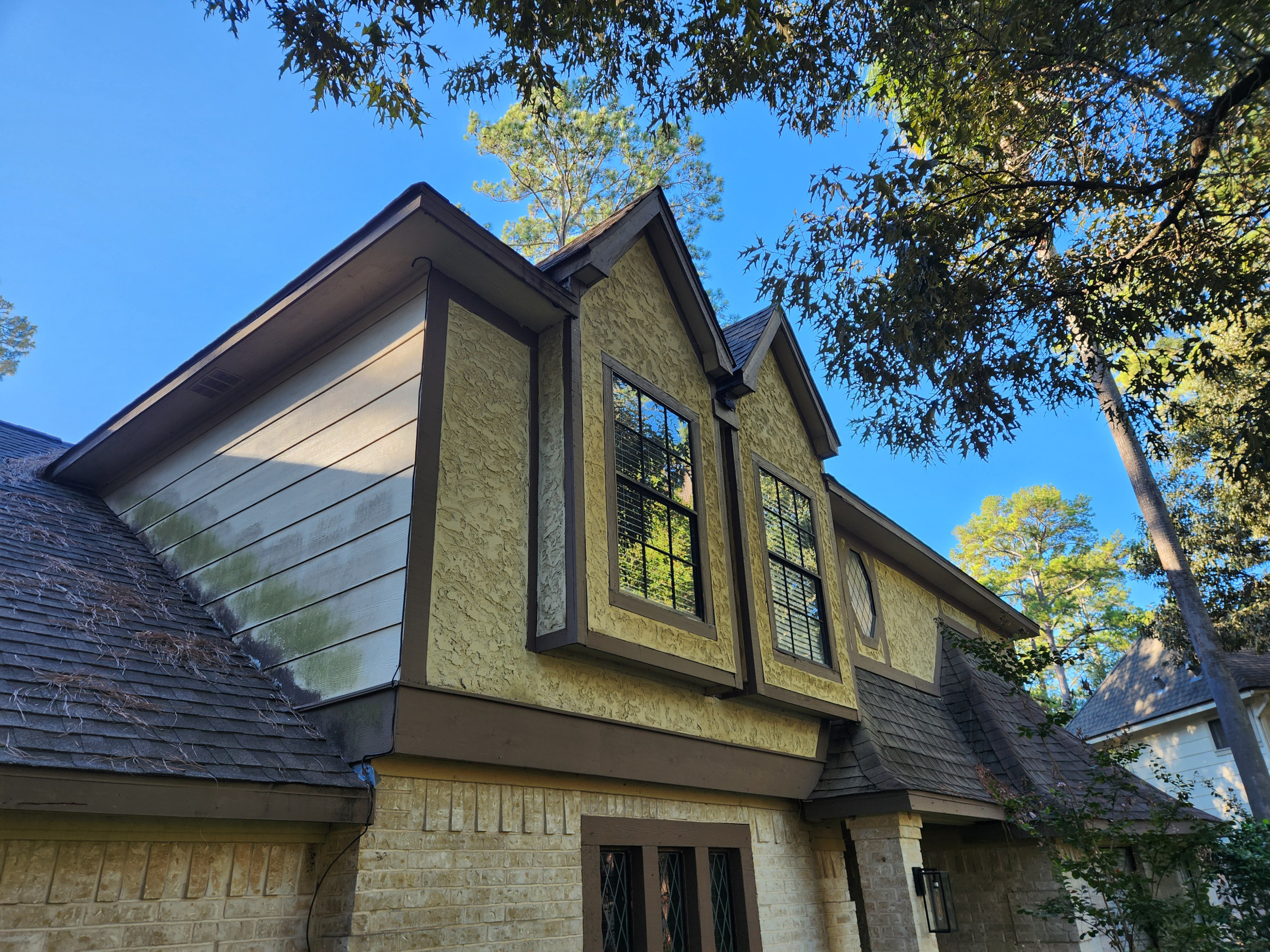 Stucco Removal with James Hardie Siding and Shake Replacement
