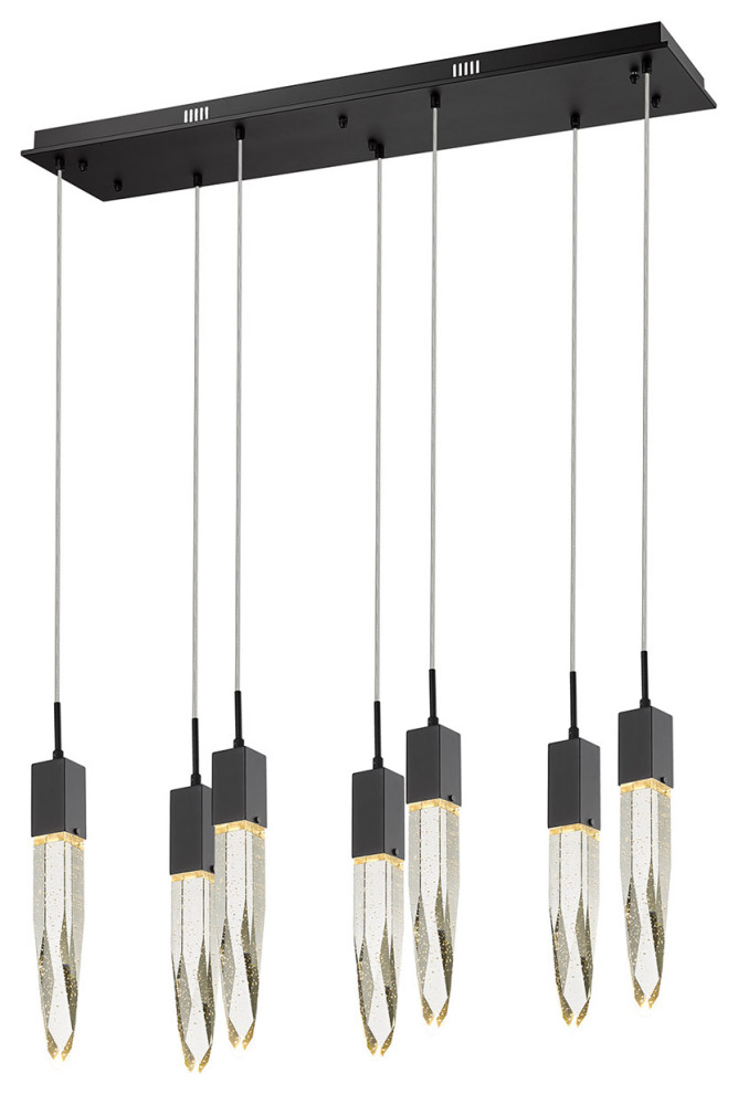 The Original Aspen 7 Light Pendant, Black, Aspen Transitional