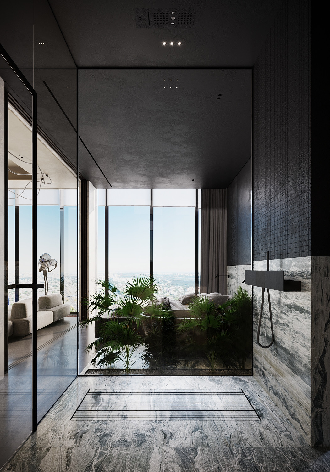 Квартира-студия в небоскребе.