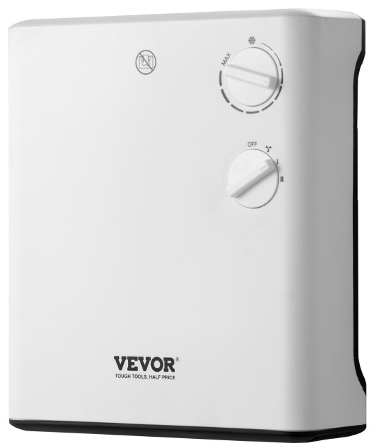 VEVOR Electric Wall Heater 1500W Knob Adjustment Triple Safety