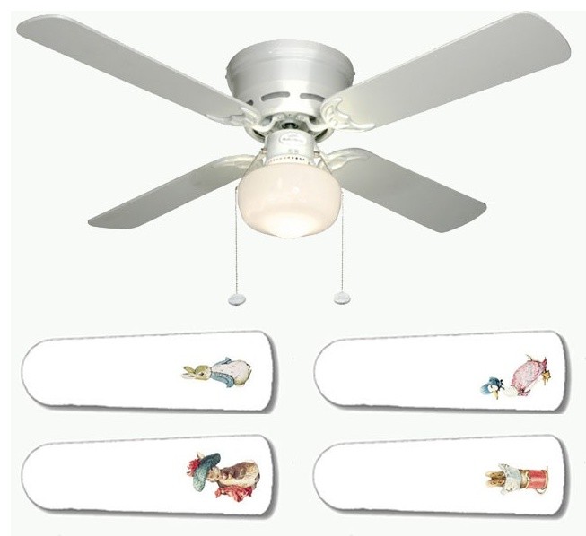 Beatrix Potter Peter Rabbit Mother Goose 42" Ceiling Fan and Lamp