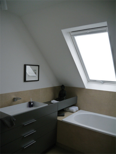 Familienbad auf kleiner Fläche - Badewanne