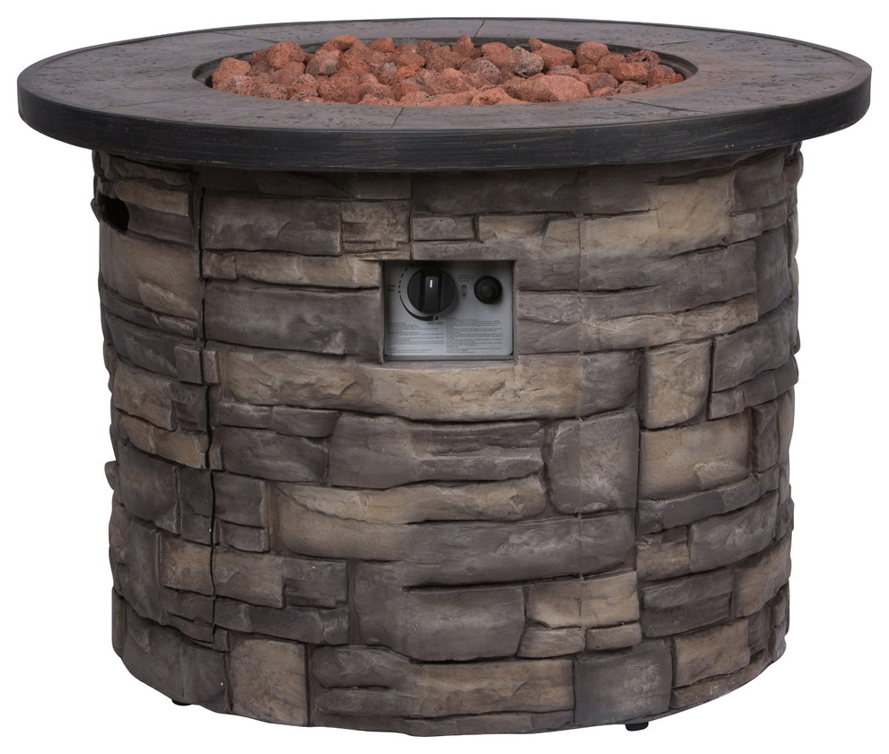 Sevilla 35 Round Outdoor Fire Pit Table Rustic Fire Pits By