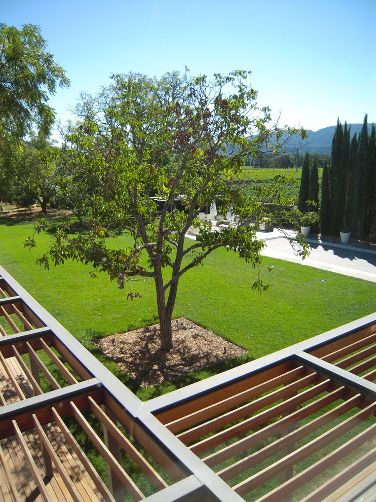 Immagine di un giardino moderno di medie dimensioni e dietro casa