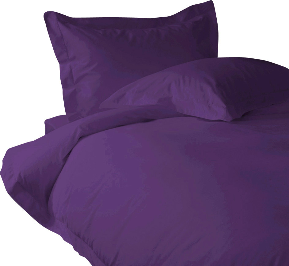 800 TC Fitted Sheet 28" Deep Pocket Solid Purple, California Queen