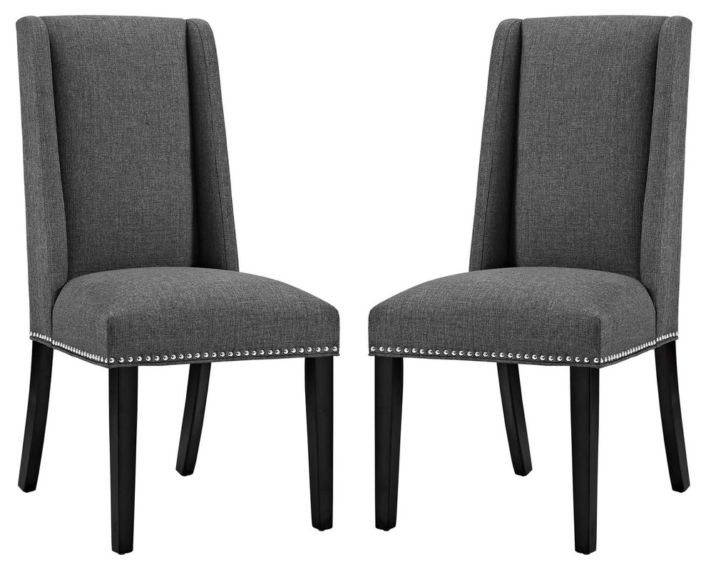 Modern Contemporary Urban Living Dining Side Chair, Set of 2, Fabric