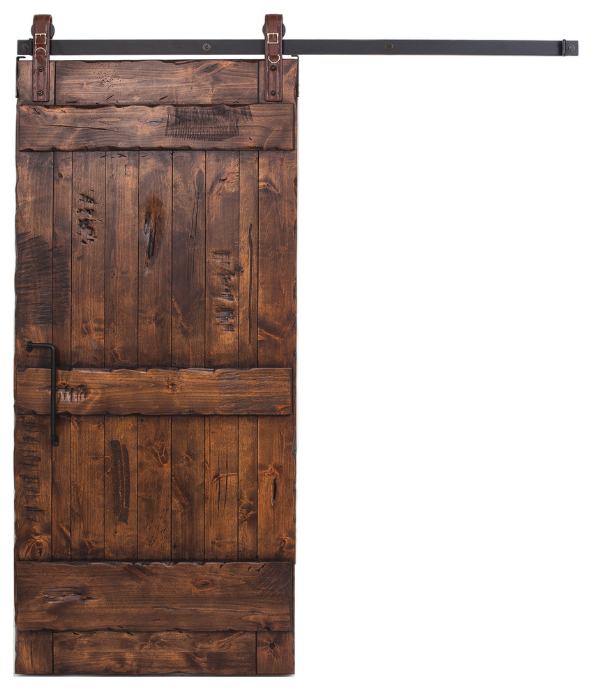 36 X84 Ranch Wood Barn Door With Maverick Sliding Hardware And