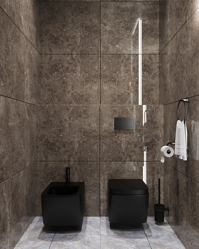 Ванная комната в темных тонах