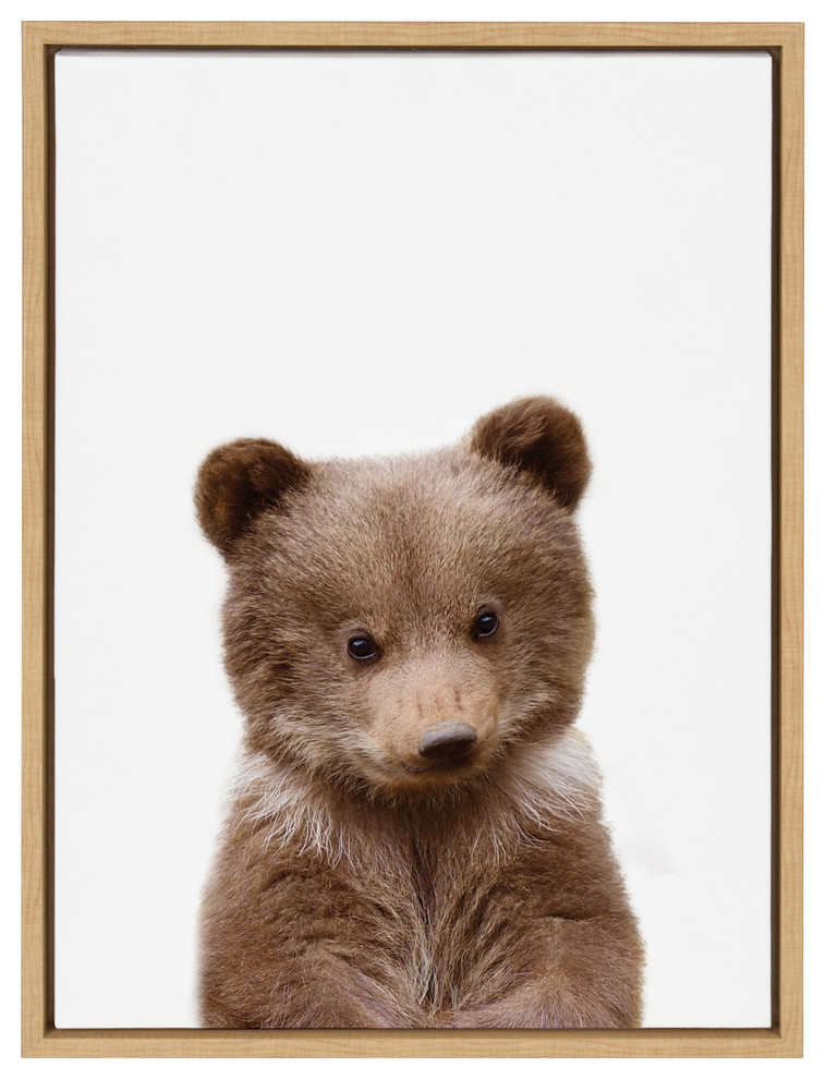 Sylvie Baby Bear Framed Canvas by Amy Peterson, Natural 18x24