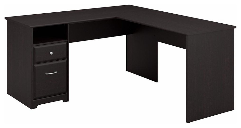 Bush Furniture Cabot 60W L Shaped Computer Desk with Drawers, Espresso Oak Contemporary