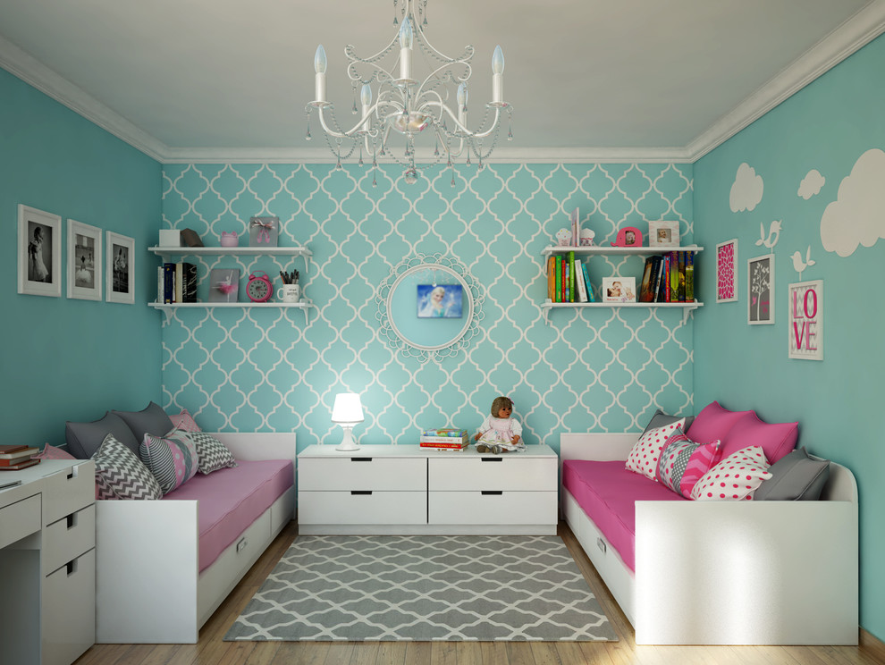 Детская комната в голубых тонах