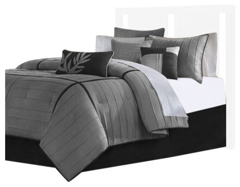 Madison Park Dune 7 Piece Comforter Set in Grey