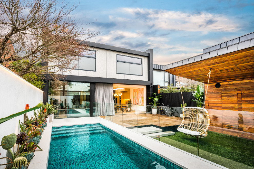 Inspiration for a contemporary rectangular pool in Melbourne.