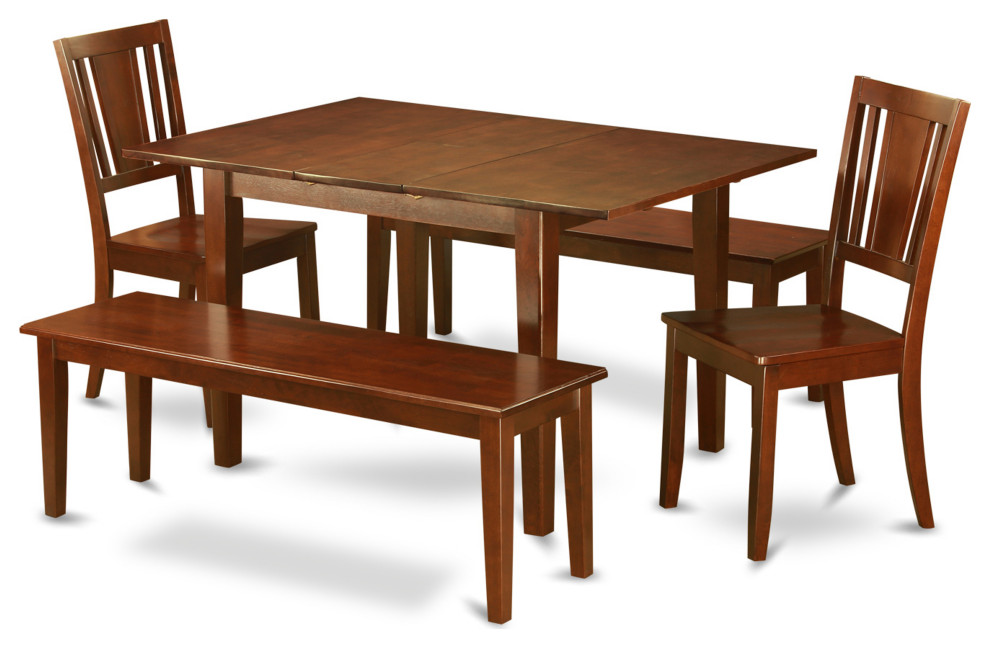 5 Pc Kitchen Table With Bench -Tables With 2 Dining Chairs And 2 ...