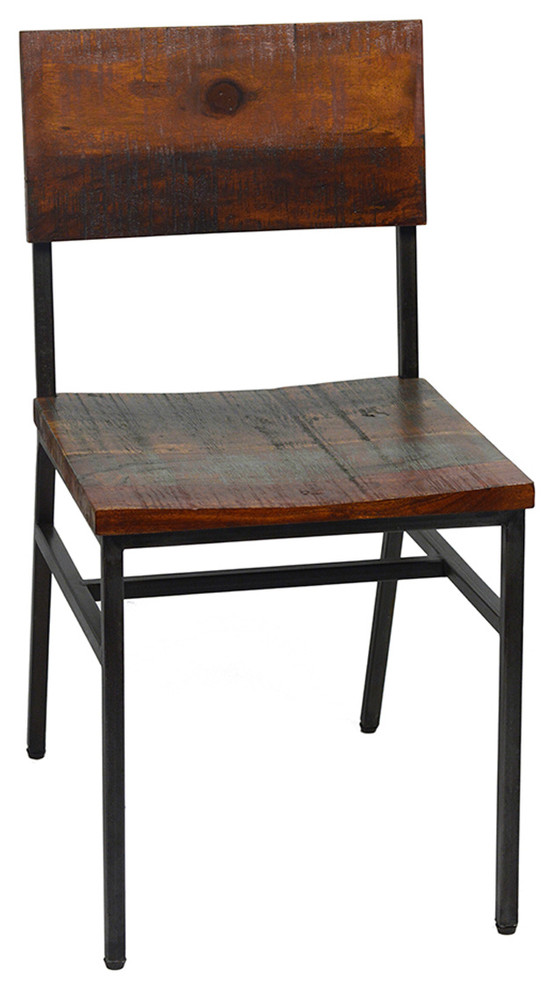 Reclaimed Wood & Iron Dining Chair - Industrial - Dining Chairs - by Design  Mix Furniture | Houzz