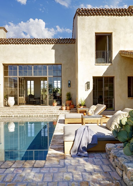 Rustic Eclectic Farmhouse middelhavsstil-pool