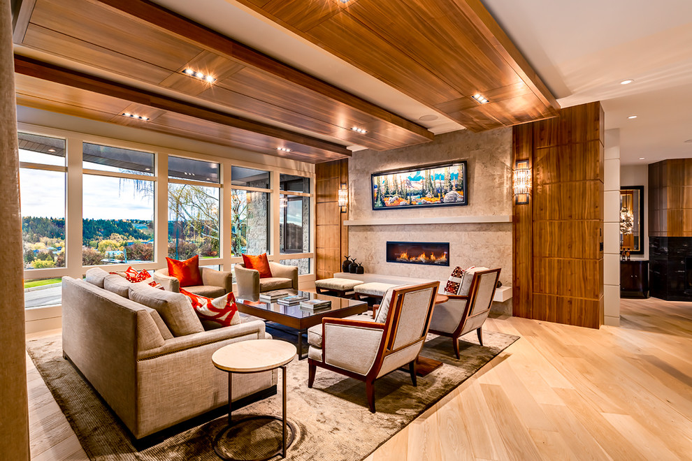 Inspiration for a contemporary home design remodel in Calgary