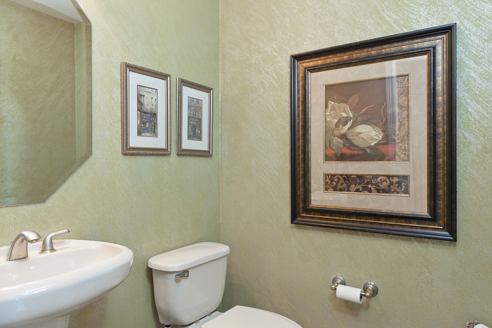 This is an example of a contemporary powder room in Houston.