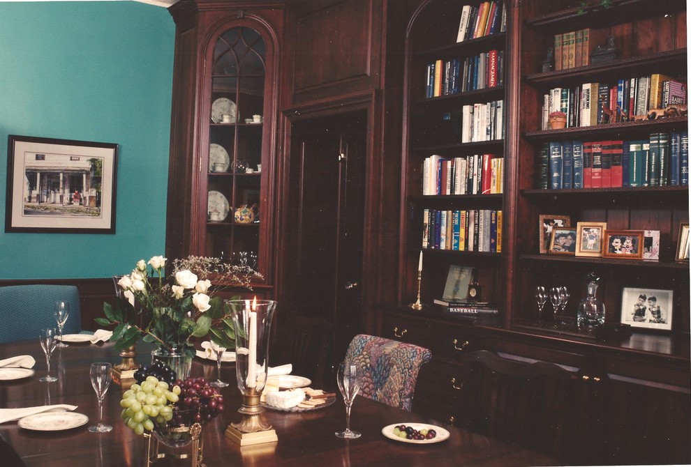 Photo of a mid-sized traditional separate dining room in New York with medium hardwood floors.