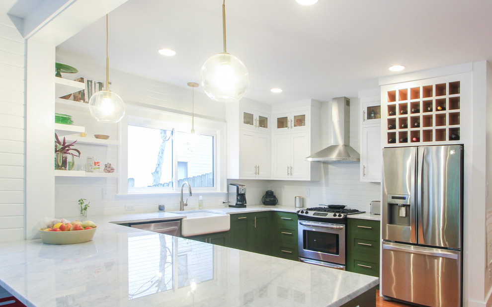 This is an example of an eclectic kitchen in Raleigh.