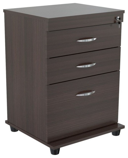 Homeroots Office 3 Drawer File Cabinet Transitional Filing