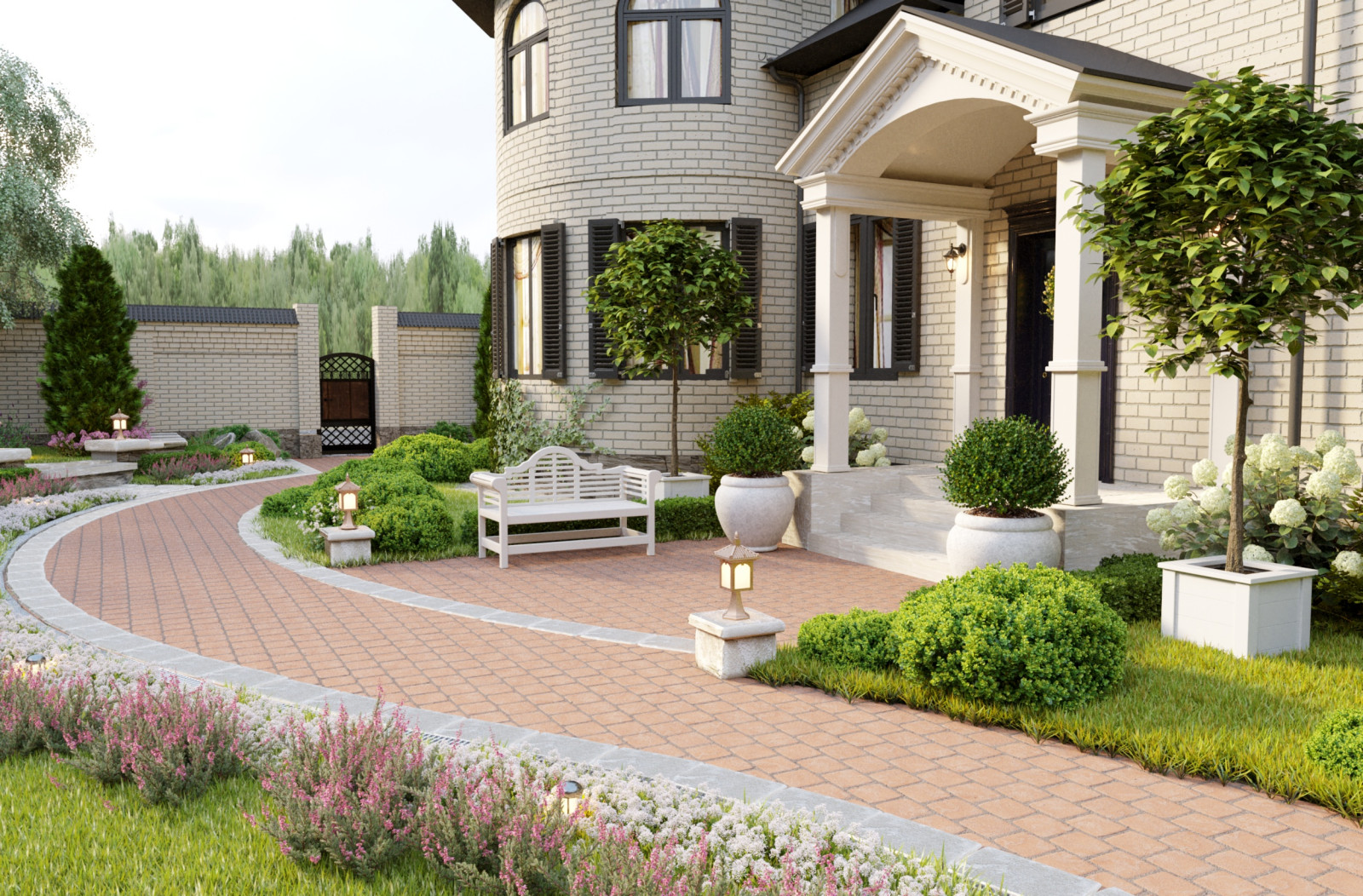 Ландшафт частного дома в Краснодаре