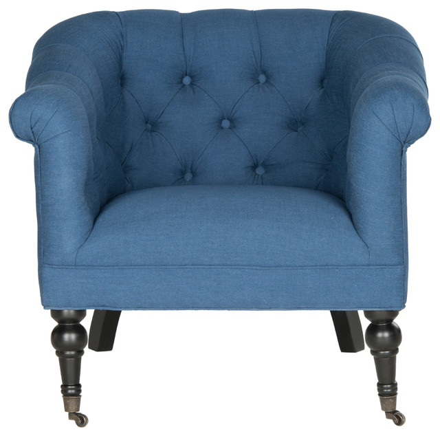 Safavieh Nicolas Club Chair, Steel Blue Linen