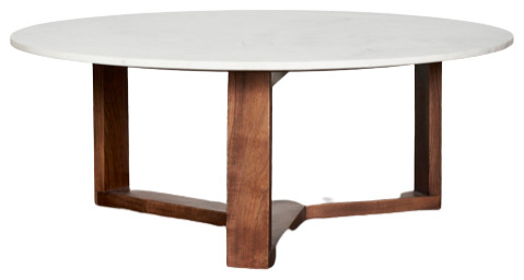 Laguna 36, Round marble wood coffee table - Transitional - Coffee ...
