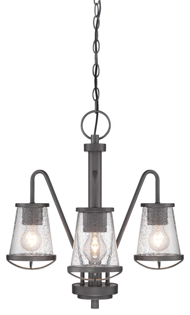 Darby 3-Light Chandelier, Weathered Iron