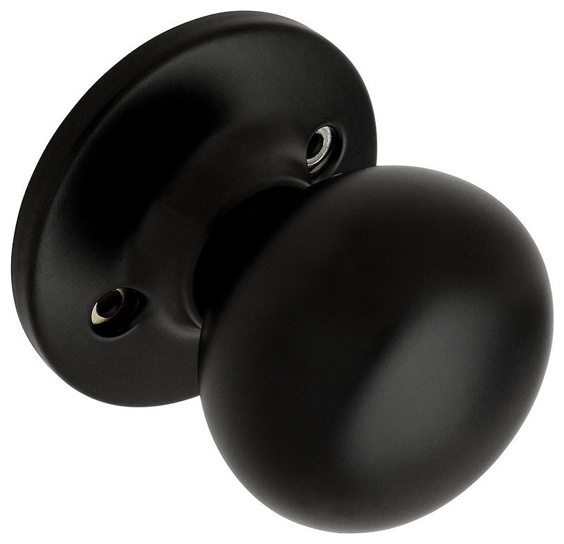Designers Impressions Somerset Design Matte Black Dummy Door Knob Oval Egg
