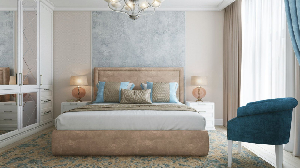 Дизайн интерьера квартиры в светлых тонах в ЖК ''Фили Сити''